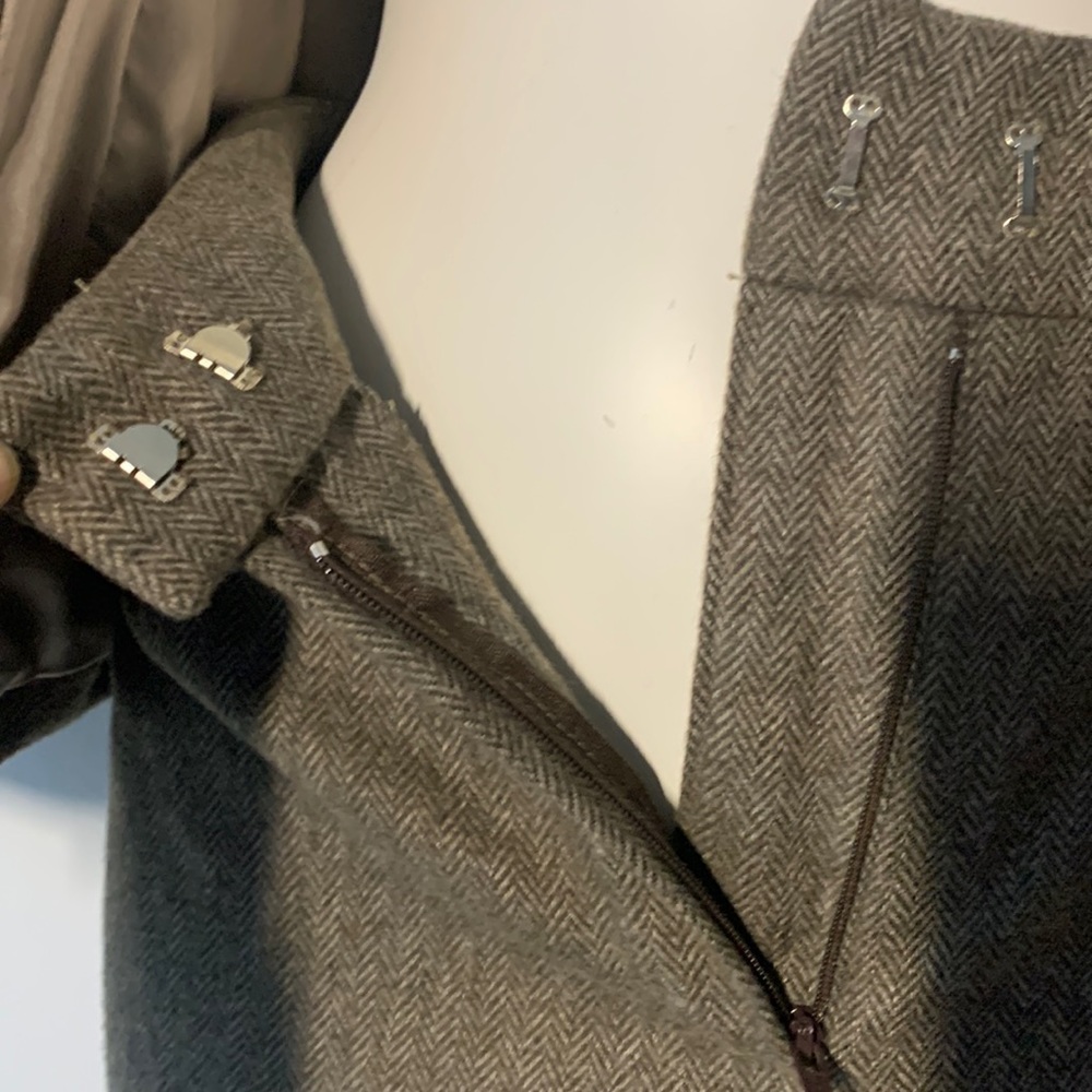 MADE BY ME🌺VTG 90’🌺Handmade Set 💯% Wool Fishbone Tweed Tailored Jacket/Pants - Picture 10 of 15
